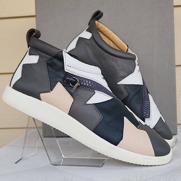 Giuseppe Zanotti Multicolor Flat Side Zipper Sneakers Booties High Tops US 10 - Picture 12 of 12